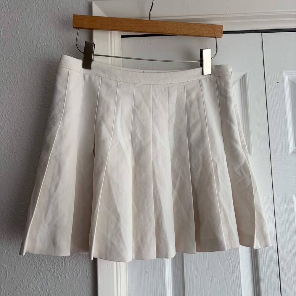 Wilfred Pleated Crepe Mini Skirt